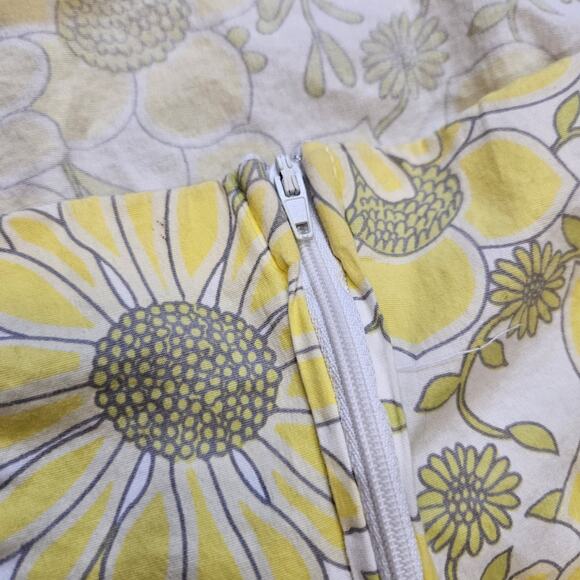 Vtg Peep Studio Floral Mini Dress Womens 7 Green Yellow Strapless Fairycore Y2K - Picture 9 of 9